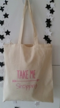 images/productimages/small/Katoenen tas Totebag  ecru met roze take me shopping.jpg